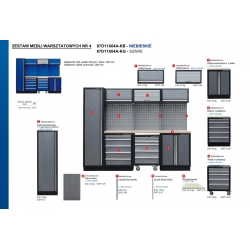 ZESTAW MEBLI WARSZTATOWYCH NUMER 4 (SZARE), 2640x460x2000mm