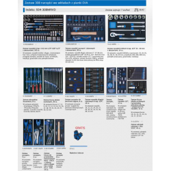 ZESTAW 308 NARZĘDZI DO WÓZKA 87G36-7BA-KB (WKŁADY Z PIANKI) - King Tony 934-308MRVD