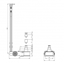Podnośnik hydrauliczno pneumatyczny Snit S40-3EL 40/22/10 ton