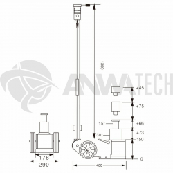 Podnośnik hydrauliczno pneumatyczny Snit S30-2EL 30/15 ton